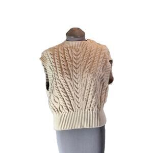Loft Size L Women's Sleeveless Corded Sweater Top